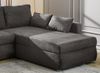 Ecksofa Schlaffunktion Couch mit Rutschenlehne Bettkasten Cord Dunkelgrau Bild 5
