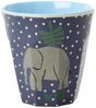 Rice - 6 Pcs Small Melamine Kids Cups -Jungle Print Blue Bild 3
