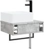vidaXL Wandmontiertes Waschbecken Betongrau 53 x 35 x 39 cm 890211 Bild 5