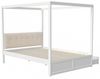 HAUSS SPOLE Bett 140x200cm Himmelbett mit Schubladen und Rückenlehne, Holz, weiß (mit großen Schubladen und weicher Rückenlehne, Holz, 140x200 cm), ohne Matratze Bild 4