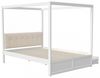 HAUSS SPOLE Bett 140x200cm Himmelbett mit Schubladen und Rückenlehne, Holz, weiß (mit großen Schubladen und weicher Rückenlehne, Holz, 140x200 cm), ohne Matratze Bild 3