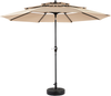 Sonnenschirm Ø 304,8 cm mit 3-stufigem Belüftungsdach & Kurbel, Khaki, ohne Schirmständer Bild 2