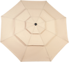 Sonnenschirm Ø 304,8 cm mit 3-stufigem Belüftungsdach & Kurbel, Khaki, ohne Schirmständer Bild 5