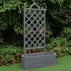 Spalier mit Blumenkasten Rankgitter Rosengitter Rankhilfe Rankkasten Rosen grau Bild 5