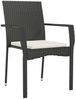 vidaXL Gartenstühle mit Kissen 2 Stk. Poly Rattan Schwarz 319881 Bild 3