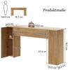 FABATO Beistelltisch 155 cm gewellte Konsole mit 2 versteckten Stauraumfächern (1-St), Einstiegs- & Flurtisch für Wohnzimmer, Diele oder Foyer Bild 4