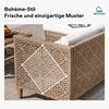 PHI VILLA Gartenlounge-Set, (1 Zweisitzer-Sofa, 1 Chaiselongue und 1 Kleiner Couchtisch, PE Rattan Lounge Möbel Outdoor), 4 Personen Terassenmöbel Außen Gartensofa, Beige und Dunkelblau Bild 2