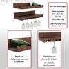 2er-Set Weinregal HWC-P22, Glas-/Flaschenhalter Wandbar für 6 Flaschen/15 Gläser Holz FSC®-zertifiziert 61x28cm ~ schwarz Bild 2