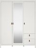 Dmora Kleiderschrank 3 Türen Rufina, Schlafzimmermöbel, Schrank, Garderobe, 150x58 h199 cm, Weiß Bild 5