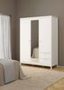 Dmora Kleiderschrank 3 Türen Rufina, Schlafzimmermöbel, Schrank, Garderobe, 150x58 h199 cm, Weiß Bild 2