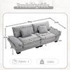 2-Sitzer Sofa B 224 x T 81 x H 81 cm aus Samt in Hellgrau Bild 5