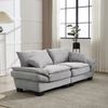 2-Sitzer Sofa B 224 x T 81 x H 81 cm aus Samt in Hellgrau Bild 4