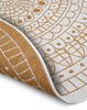 Northrugs Porto In- und Outdoor Teppich Rund – Runder Wendeteppich Wasserfest Mandala Design Flachgewebe Teppich Wetterfest für Balkon, Terrasse, Garten, Wohnzimmer in Ocker, ⌀140cm Bild 4