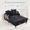 Cord-Lounge Chaiselongue, LED, USB, Getränkehalter, Stauraum, Schwarz Bild 4