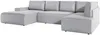 Vente-unique - AMELIA Sofa SamtStoff Grau - B 195 cm x H 85 cm x L 349 cm Bild 3