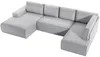 Vente-unique - AMELIA Sofa SamtStoff Grau - B 195 cm x H 85 cm x L 349 cm Bild 5