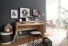 Schreibtisch MASSA 120 cm, Design Büro-Tisch in Sonoma Eiche, Moderner Computer-Tisch mit 3 Schubladen und Stauraum, Platzsparender Jugend-Schreibtisch auch für Laptop geeignet Bild 3