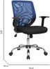 Dmora Stuhl mit Rädern Baradili, Executive-Netzsessel mit Armlehnen, ergonomischer Bürositz, 60x54h90/98 cm, Schwarz und Blau Bild 3