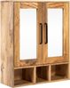 Riffelution Spiegelschrank braun Mangoholz 65cm x 78,5cm x 25cm Bild 2