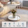 doporro Beistelltisch Couchtisch kleiner Tisch mit 1/2 geflochtenen Ablagen rund Reglo-08, Zwei Materialien zur Auswahl Bild 4