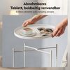 doporro Beistelltisch Couchtisch kleiner Tisch mit 1/2 geflochtenen Ablagen rund Reglo-08, Zwei Materialien zur Auswahl Bild 3