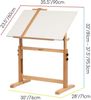 MEEDEN Künstlertisch 90x60 cm Buchenholz Neigbarer Tisch Erwachsene Schreiben Bild 3