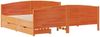 vidaXL Massivholzbett ohne Matratze Wachsbraun 200x200 Kiefernholz 3301778 Bild 3