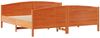 vidaXL Massivholzbett ohne Matratze Wachsbraun 200x200 Kiefernholz 3301778 Bild 5