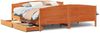 vidaXL Massivholzbett ohne Matratze Wachsbraun 200x200 Kiefernholz 3301778 Bild 2