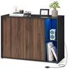 Songmics HOME Superschnelle werkzeuglose Montage, Sideboard mit Beleuchtung, Aufbewahrungsschrank, TV-Schrank, Glasablage, Toolless-Technologie, naturwalnussfarben-ebenholzschwarz BBK372B01 Bild 5