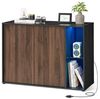 Songmics HOME Superschnelle werkzeuglose Montage, Sideboard mit Beleuchtung, Aufbewahrungsschrank, TV-Schrank, Glasablage, Toolless-Technologie, naturwalnussfarben-ebenholzschwarz BBK372B01 Bild 4