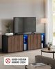 Songmics HOME Superschnelle werkzeuglose Montage, Sideboard mit Beleuchtung, Aufbewahrungsschrank, TV-Schrank, Glasablage, Toolless-Technologie, naturwalnussfarben-ebenholzschwarz BBK372B01 Bild 3