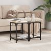 vidaXL Couchtische mit Glasplatte 2 Stk. Transparent 30x30x40 cm Stahl 845955 Bild 3