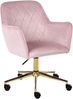 Schreibtischstuhl LELORIA Samtstoff Pastellrosa Bild 4