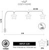 COZY HOME LED-Lichterkette Sternen Batterie und Stecker, 20 LED I 5m I Warmweiße LED-Stern Lichterkette I Kinderbett Bunt Deko Bild 3