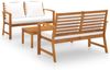 vidaXL 3-tlg. Garten-Lounge-Set mit Auflagen Massivholz Akazie 3057788 Bild 2