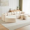 4-Sitzer modulares Schlafsofa B 292 x T 165 x H 68 cm aus Chenille in Beige Bild 3