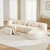 4-Sitzer modulares Schlafsofa B 292 x T 165 x H 68 cm aus Chenille in Beige Bild 2