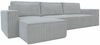 Wohnero24 modernes Ecksofa MARVIN Cord Hellgrau 298 x 180 cm – Eckcouch L-Form mit Schlaffunktion 250 x 150 cm, universelle Ottomane Bild 3