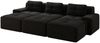 Modulares Ecksofa mit Schlaffunktion, 74 cm Sitztiefe, 3 Hocker – Cordsofa in Schwarz Bild 2