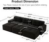 Modulares Ecksofa mit Schlaffunktion, 74 cm Sitztiefe, 3 Hocker – Cordsofa in Schwarz Bild 4
