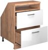 Küchenschrank für Dachschrägen R-Line Weiß Hochglanz 60 cm mit 2 Schubladen, Schrankkorpus 60 cm Tiefe Vicco Bild 3