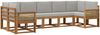 vidaXL Outdoor-Sofagarnitur mit Kissen 7 pcs Natürlich und Hellgrau 3385517 Bild 2