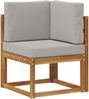 vidaXL Outdoor-Sofagarnitur mit Kissen 7 pcs Natürlich und Hellgrau 3385517 Bild 3