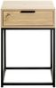 Nachtkonsole >52483< in eiche, schwarz - 40x60x28cm (BxHxT) Bild 3