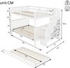 Kinder-Etagenbett 140×200 cm mit ausziehbarem Rollbett, Treppenregal und hohen Sicherheitsgeländern,weiß Bild 5