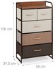 Relaxdays Schubladenschrank, MDF braun, 58 x 31,5 x 100 cm Bild 4