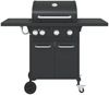vidaXL Gasgrill, mit 4 Flammen, Pulverbeschichteter Stahl Schwarz, 126,5 x 55,5 x 109 cm Bild 3