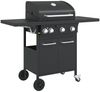 vidaXL Gasgrill, mit 4 Flammen, Pulverbeschichteter Stahl Schwarz, 126,5 x 55,5 x 109 cm Bild 2