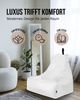 PATCH HOME Lounge Sessel Sitzsack– XXL – Weiss, bequemer Sitzsack aus Luxus-Polyester-Gewebe, bereits befüllt Bild 5